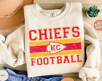 Vintage Chiefs Football Shirt, Chiefs Shirt, Kansas City Sweater, American Football Crewneck, Game Day Shirt,Taylors Fiancé Shirt