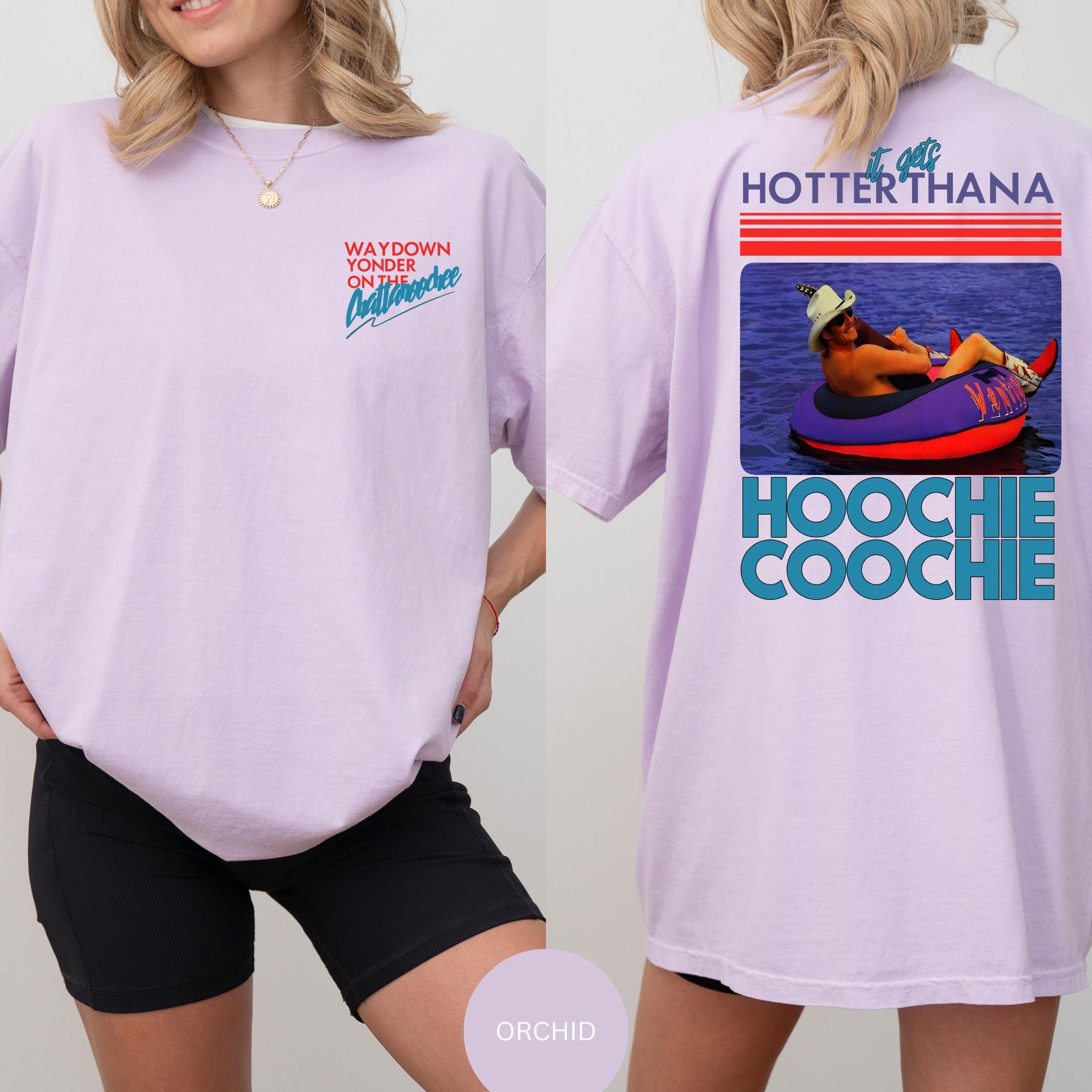 Hotter Than A Hoochie Coochie  Shirt, Meme Summer Vacation Tshirt, Music Lover Gift, 90s Country Music, Trendy Summer Tee