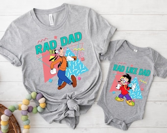 Rad Dad and Rad Like Dad Matching Shirts, Daddy and Me Family T-Shirts, Father's Day Gift for Dad and Kids, Custom Fathers Day Gift