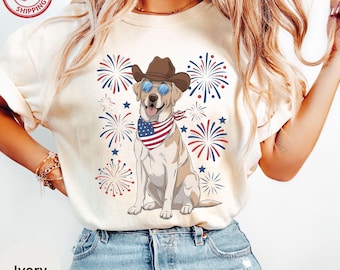 Comfort Colors®USA 4th of July Patriotic Dog ,LabradorShirt,,Independence Day Tee,Funny Freedom Shirt