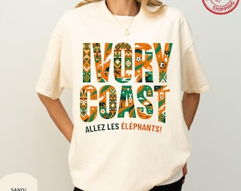 コートジボワール シャツ、Allez Les Elephants!、フットボール シーズン T シャツ、ゲームデー