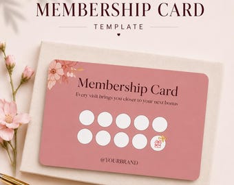 10 Loyalty Card Canva Instant Download PNG & Canva Link Included