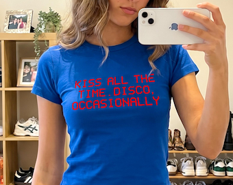 Kiss All The Time. Disco Occasionally Baby Tee, Harry Album Merch Tour Concert Unisex T-Shirt Top, Y2k CropTop, Vintage Music Top