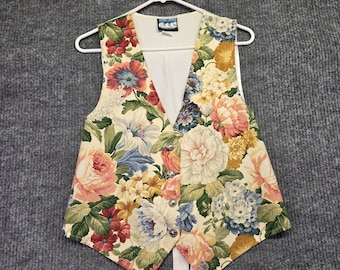 Gilet vintage anni '90 Cheyenne Outfitters con stampa floreale, taglia M da donna, stile western boho cottagecore