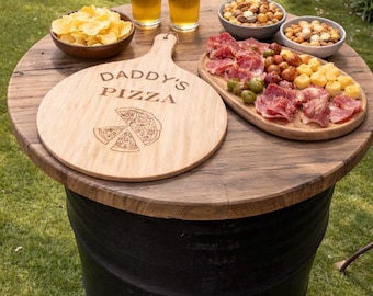 Planche à pizza personnalisée bois – Cadeau papa – Planche de service gravée – Cadeau homme – Cuisine personnalisée