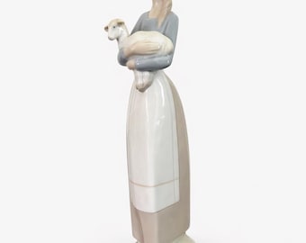 Lladro Girl with Lamb - Mint Condition
