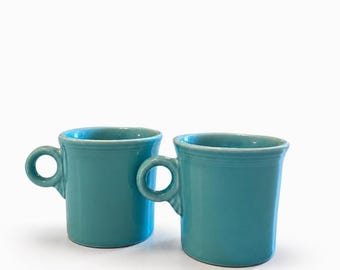 Two Fiesta Turquoise Mugs - Newer