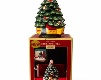 Spode Christmas Tree Light Up Card/Napkin Holder In Open Box