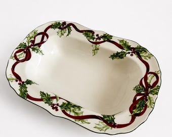 11" ovale groenteschaal winterslinger van Charter Club