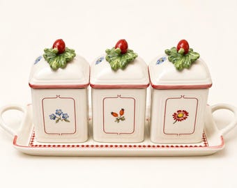 Vintage Villeroy & Boch's Country Collection Petite Fleur Jamset en Dienblad - Zeldzaam