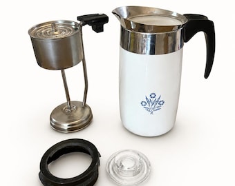 Cornflower Blue 9 Cup Percolator with All Inside Parts - No Cord