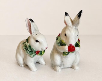Fitz and Floyd Town and Country Bunny Salt and Pepper Shakers - In Original Box