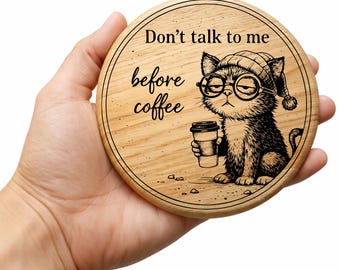 10 Funny Coffee Coaster SVG Bundle  Animal Laser Engraving Designs  Files  Cute Engraved Coasters  Laser Cut Files Download