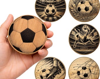 10 Soccer Coaster SVG Bundle  Laser Engraving Templates  Football Coaster Designs  Sports Coaster  PNG Laser Files