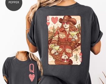 Rodeo Queen of Hearts Comfort Colors Tee |Cowgirl Graphic | Vintage Rodeo Shirt| Western Aesthetic Tee|Country Girl Shirt| Cowgirl Graphic