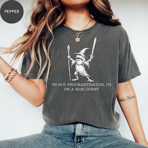 Side Questing Toad Comfort Colors Tee| Fantasy Book Lover | Wizard Frog Shirt| Cottagecore Fantasy Shirt| Bibliophile Tee| Bookish Gift