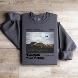 Basgiath War College CrewNeck Sweatshirt, only Dragon Rider's Will Survive, Fourth Wing, Threshing Day, Dark Fantasy,Xaden Riorsen Romantasy Charcoal