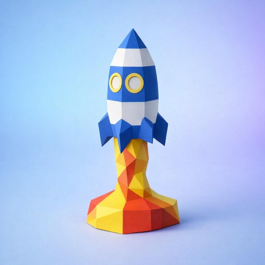 Paper Assembly Kids' Papercraft Rocket | Easy | Assembly Kit | DIY Wall Decor ...