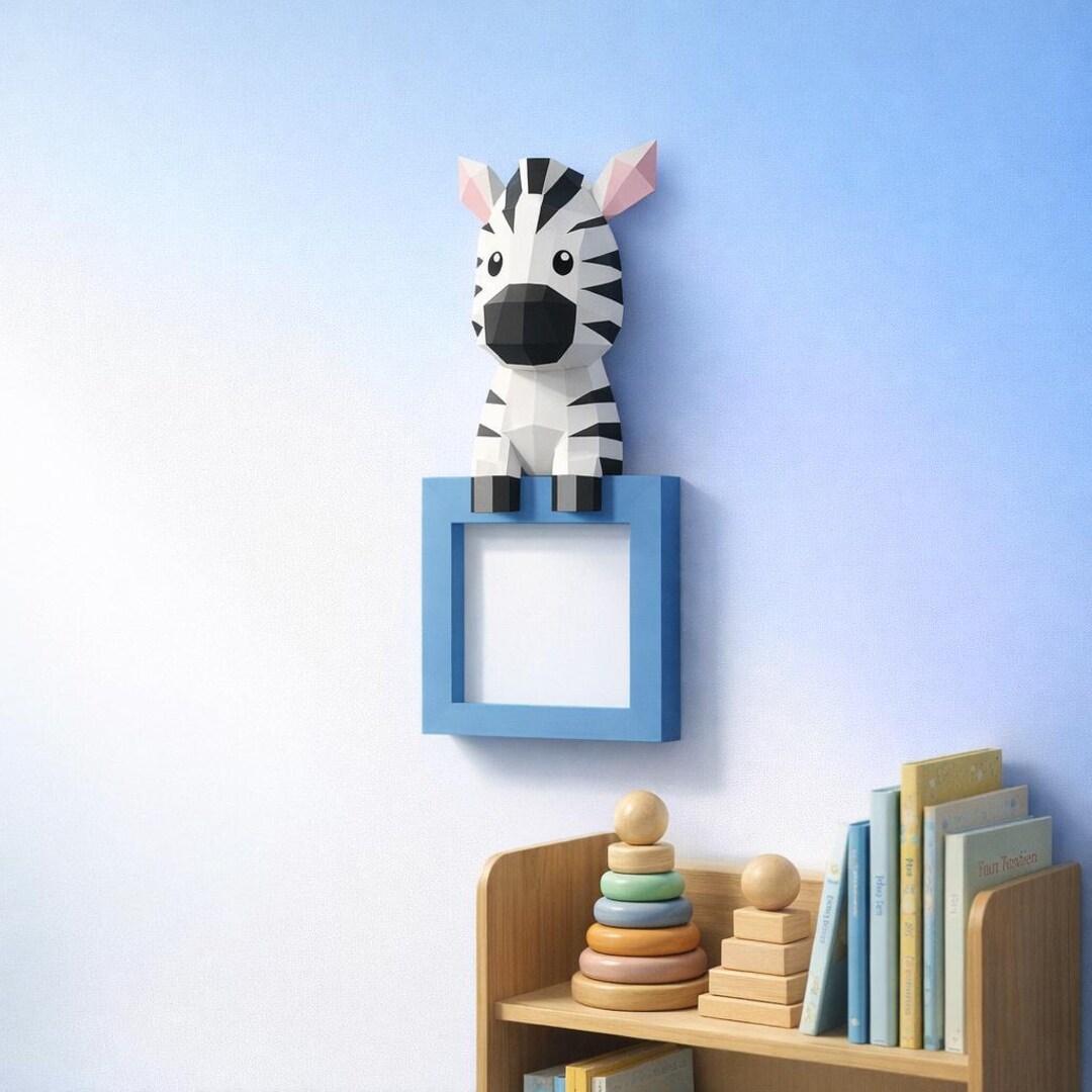 Papercraft Zebra Photo Frame | Playful 3D | Assembly Kit | Creative ...