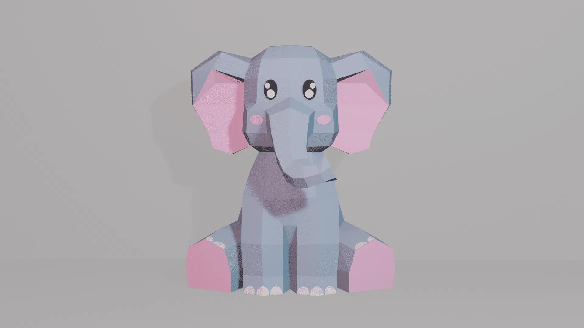 Paper Assembly 3D Papercraft Elephant | Animal | DIY Assembly Kit | Living Room ...