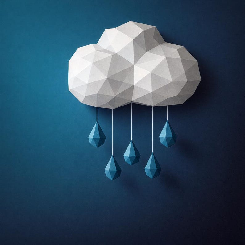 Easy Cloud Papercraft | 3D Wall Origami | DIY Assembly Kit | DIY Wall ...