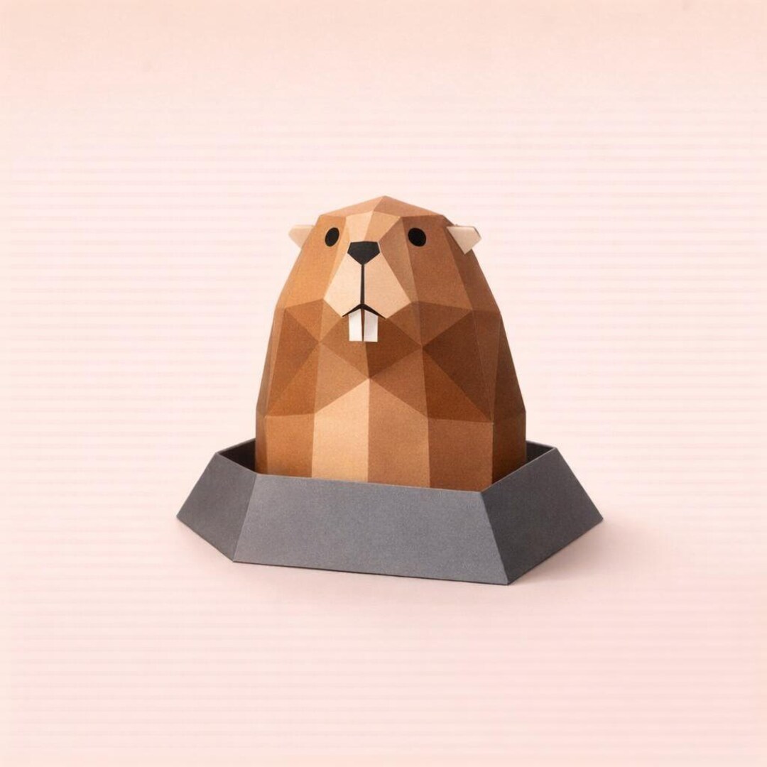 3D Marmot Papercraft | Alpine Origami | Complete Assembly Kit | Home ...