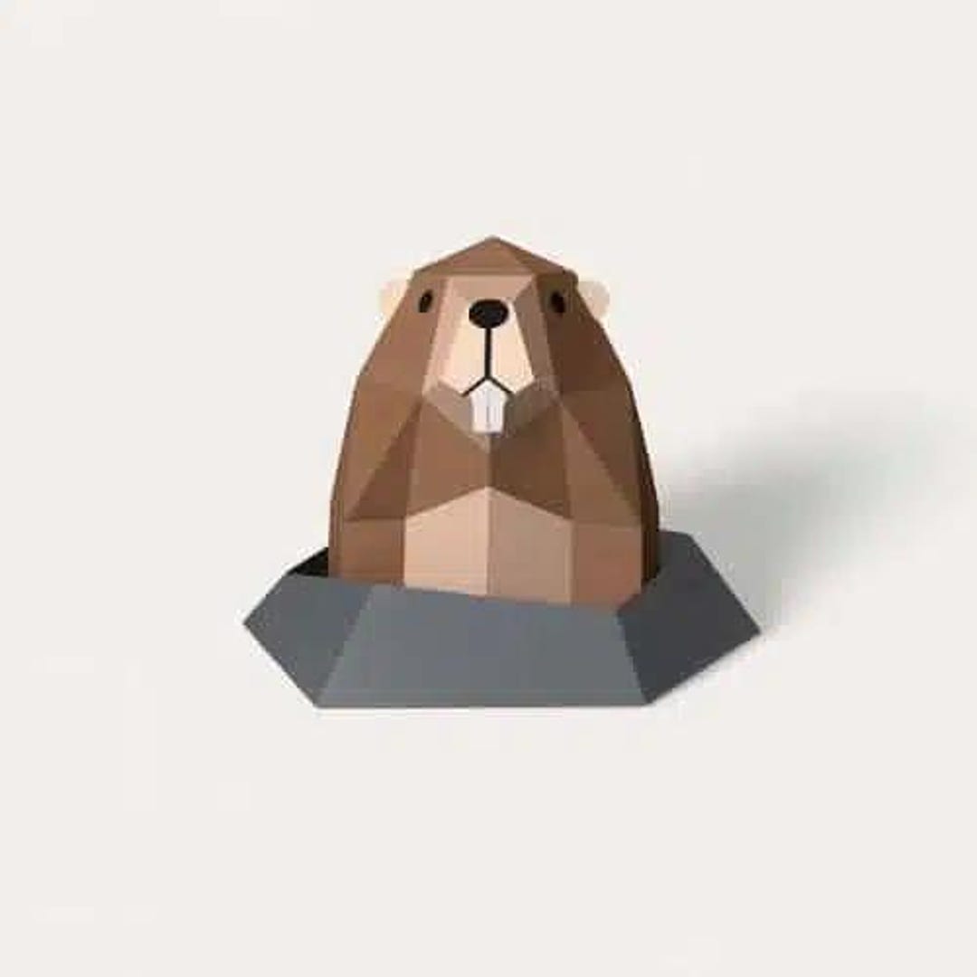 3D Marmot Papercraft | Alpine Origami | DIY Mountain Decor | Printable ...