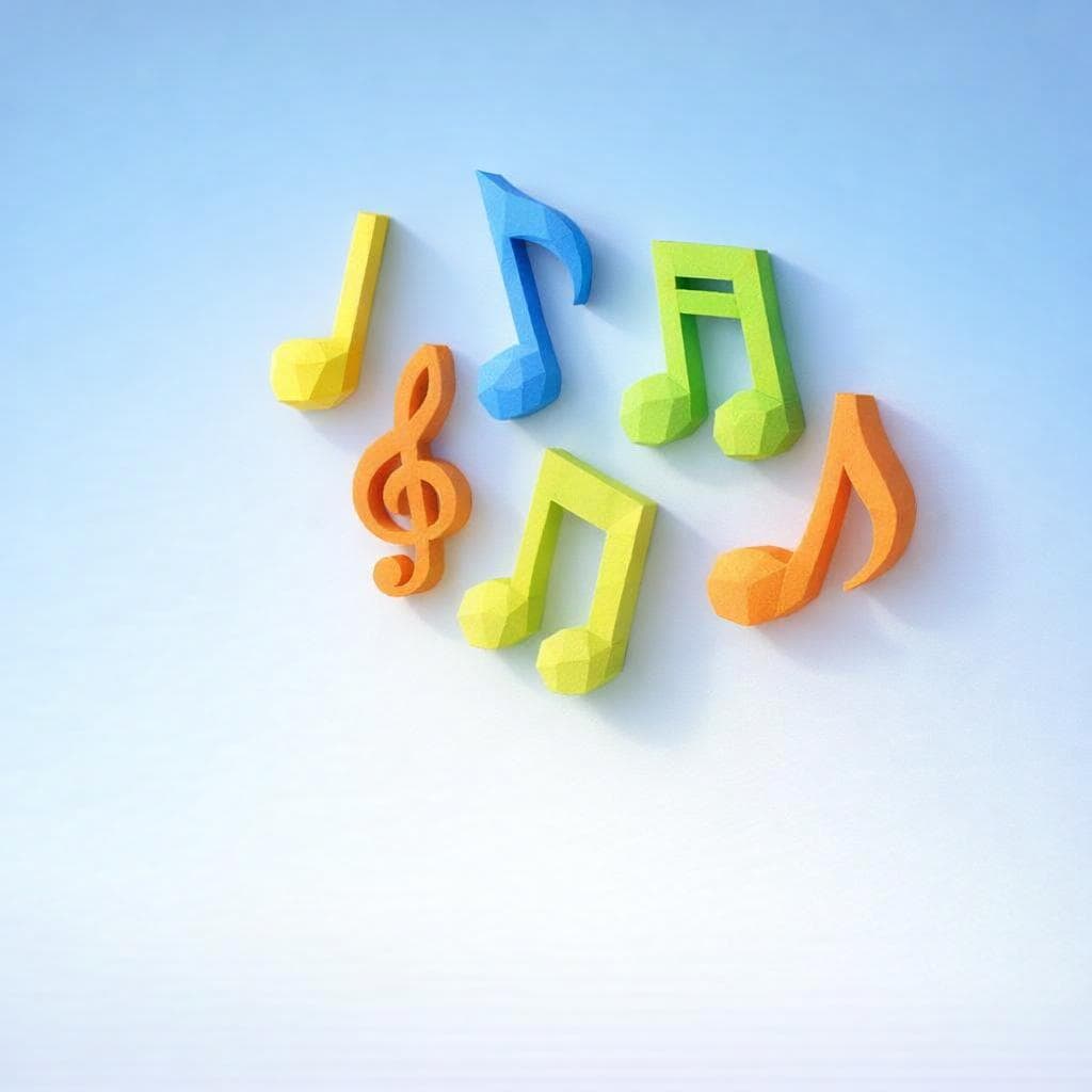 3D Papercraft Musical Notes | Graphic | DIY Kit to Assemble | Creative ...