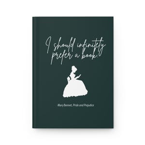 Jane Austen Book Lover Hardcover Journal, Pride and Prejudice Mary Bennet Quote Notebook