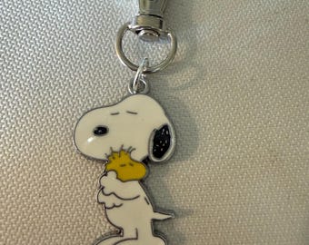 Snoopy holding Woodstock émaillé avec tirette à glissière Charm-Projet sacs