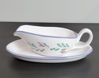 Rare Caleca Italy- Blue Garland Gravy Boat