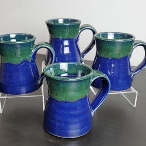 Tazas de cerámica vintage firmadas por Steve Coburn - Juego de 4