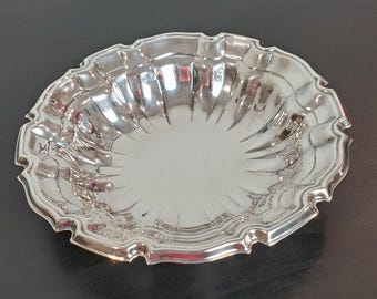Vintage Silverplated Chippendale Trinket Dish- 6.5"