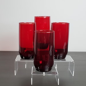 Vasos altos vintage Anchor Hocking Royal Ruby Red - Juego de 4