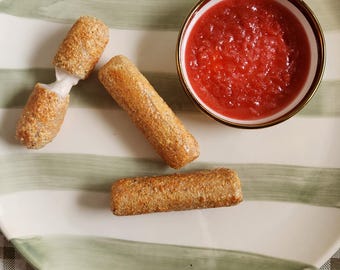 Mozzarella Sticks - Handcrafted Food Sculpture for PLATE WALL DECOR