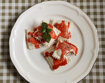 Ravioli - Handcrafted Food Sculpture for PLATE WALL DECOR