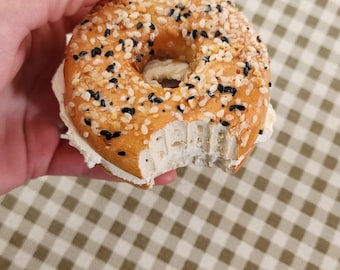 Everything Bagel- Handcrafted Food Sculpture for PLATE WALL DECOR