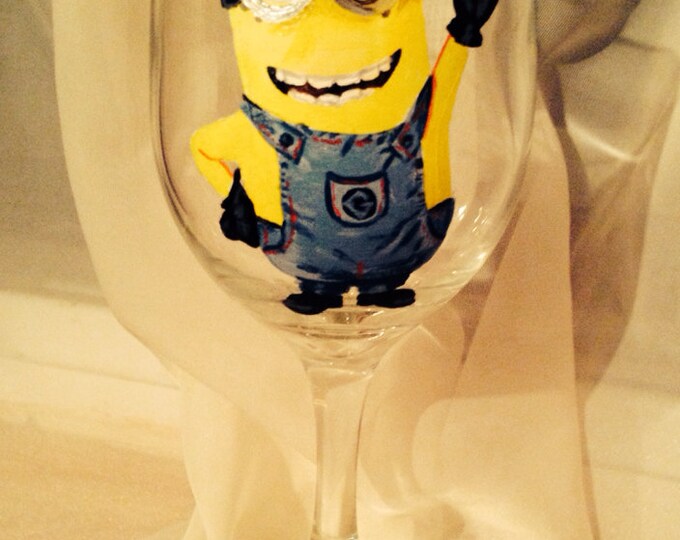 Minion Wine Glass Etsy