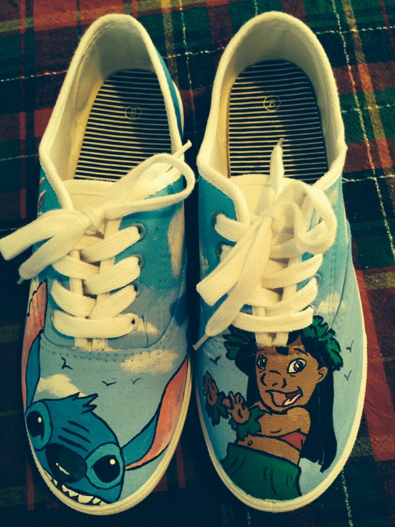 LILO and Stitch hand painted tennis shoes Etsy