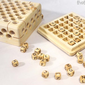 Massive 6x6 &quot;SUPER&quot; Boggle Wooden Handcrafted Family Game, Word Game Night, Fun Wood Anniversary Gift for Her