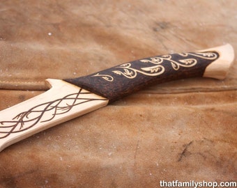 Girls Wooden Sword Arwen's Lord of the Rings LOTR Handmade Hadhafang Replica Costume Prop Burned Elvish Cosplay Accessory