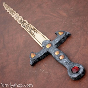 Wooden Excalibur Sword, Once Upon Time TV show look alike, Painted, Burned Details, Costume Accessory Fun Collectable for Kids, Cosplay