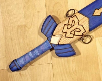 Legend of Zelda Master Sword, Wooden Painted Toy Sword, Computer/Video Game, Replica Costume Prop