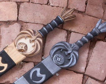 Elder Scrolls Nightingale Blade from Skyrim, Wood Handmade Prop Replica for Cosplay, Video Game Weapon Gift