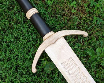 Wooden Namesake Sword, Family Sigil Gift, Custom Graduation Heirloom