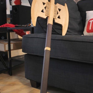 Massive Gimli's Axe Wooden Prop Large Double-Bladed Battle Axe LOTR Lord of the Rings Replica Boys Cosplay Toy Accessory image 5