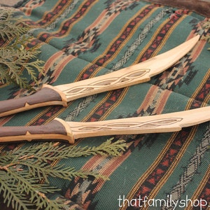 Tauriel's Blades Wood Replica Dagger Knives Sword LOTR Hobbit image 4