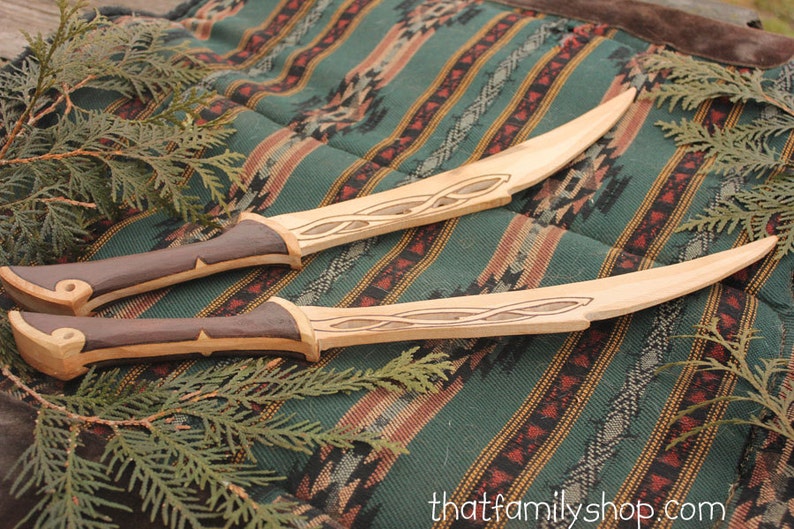 Tauriel's Blades Wood Replica Dagger Knives Sword LOTR Hobbit image 4