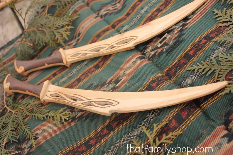 Tauriel's Blades Wood Replica Dagger Knives Sword LOTR Hobbit image 3