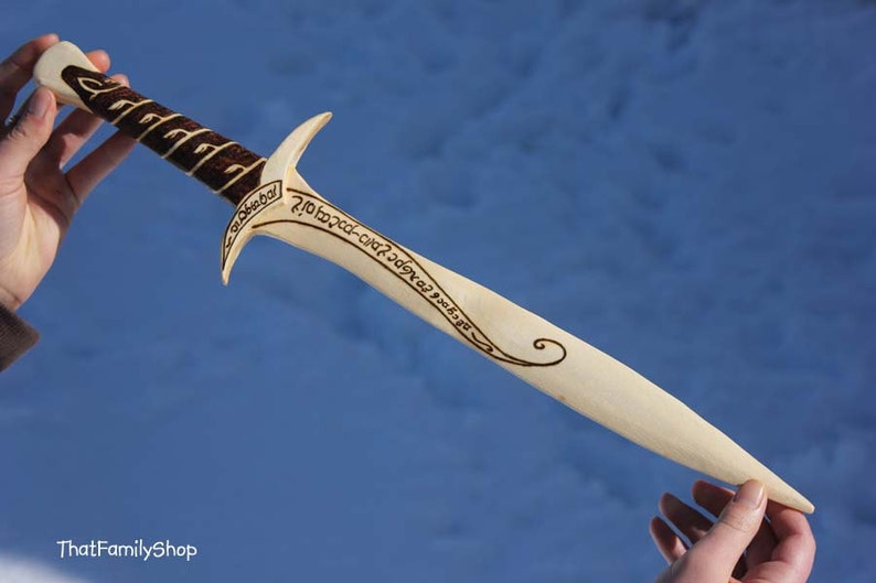 Frodo's Sting Wooden Replica Sword Weapon Prop from Lord of the Rings LOTR Movie Replica Costume Prop Cosplay image 3